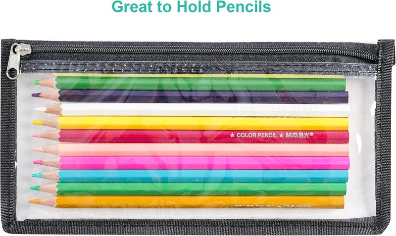 YOAVIP 3.9 x 7.8 Clear Cash Register Money Pouch Bank Deposit Bag Check Wallet 10 Pack Zipper Closure - Image 3